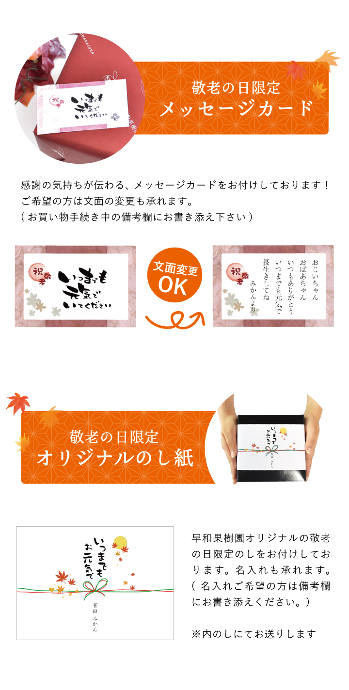 敬老のメッセージカード熨斗