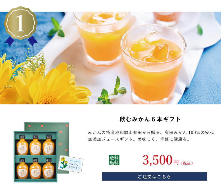 和歌山みかんジュースの飲み比べギフトを父の日の贈り物として