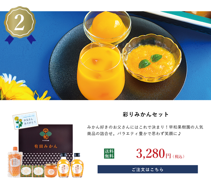 和歌山みかんジュース、ゼリーの詰め合わせギフトを父の日限定ラッピングで