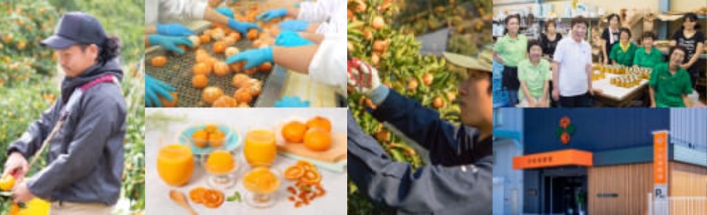 スタッフと蜜柑バナー